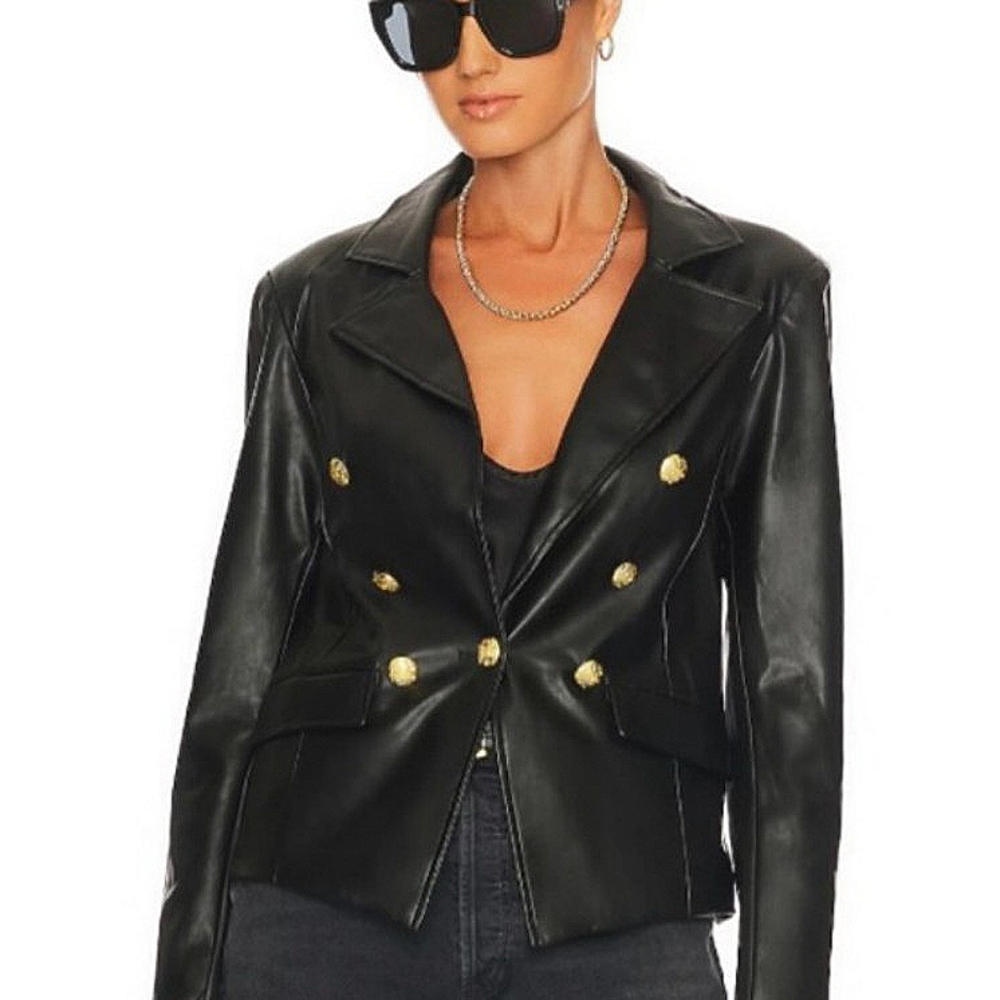 NEW! Anthropologie Nico Faux Leather Blazer XS